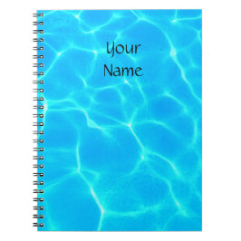 Caderno Espiral Padrão De Água Aqua Com Ondas De Reflexão