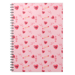 Caderno Espiral padrão de amor LOVE