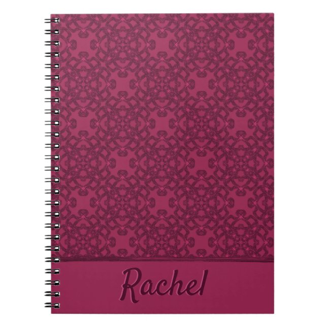 Caderno Espiral Padrão de amora personalizado (Frente)