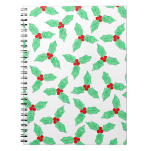 Caderno Espiral Padrão de amoras sagradas de Natal