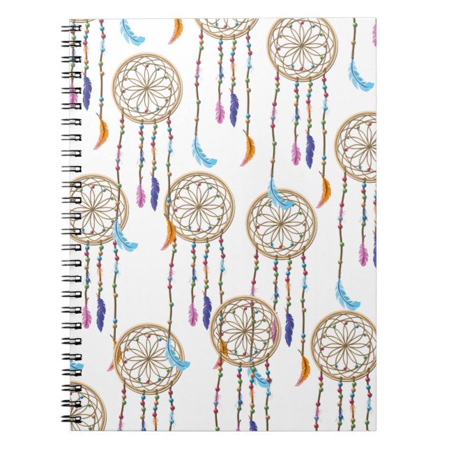 Caderno Espiral Padrão de Apanhador de Sonhos (Frente)
