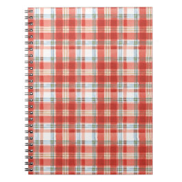 Caderno Espiral Padrão de Aquarela de Natal - Russo Vermelho