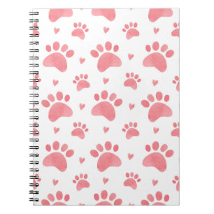 Caderno Espiral Padrão de Aquarela de Pinturas de Cat