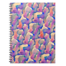 Caderno Espiral Padrão de Aquarela Multicolorido - Notebook