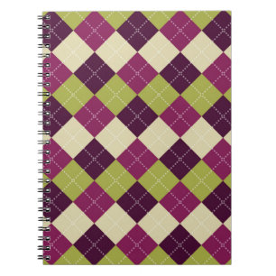 Caderno Espiral Padrão de argtilo sem costura. Fundo de formas de