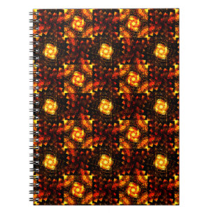 Caderno Espiral Padrão de Arte Abstrata Boho Moderno Elegante Dour