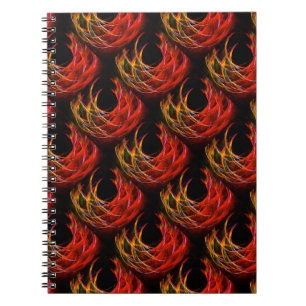 Caderno Espiral Padrão de Arte Abstrata Boho Moderno Fofo e Elegan