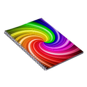 Caderno Espiral Padrão De Arte De Arrepios De Arrepios Coloridos 