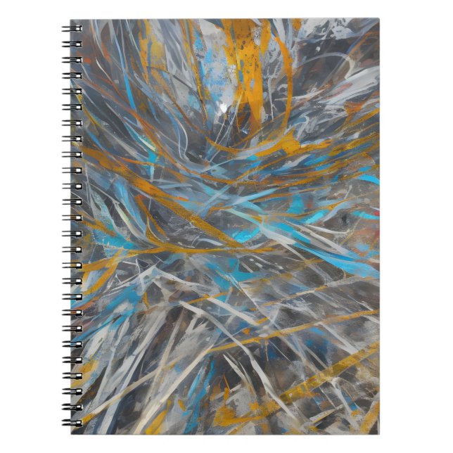 Caderno Espiral padrão de arte moderna abstrato (Frente)