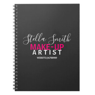 Caderno Espiral Padrão de Artista de Makeup Personalizado