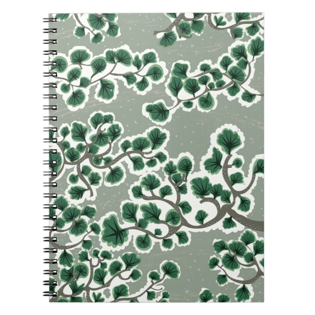 Caderno Espiral Padrão de árvore Bonsai (Frente)