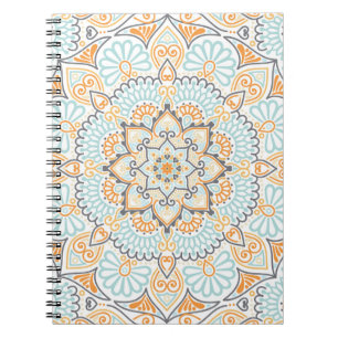 Caderno Espiral Padrão de azulejo sem costura: design decorativo e