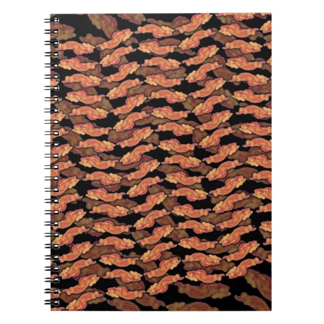 Caderno Espiral Padrão de bacon (Frente)