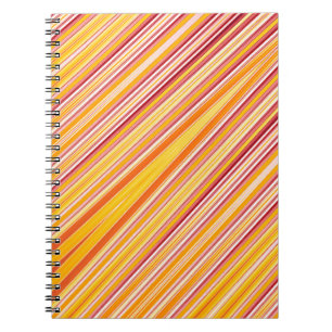 Caderno Espiral Padrão de bandas laranja