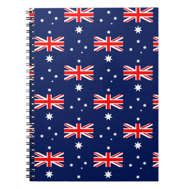 Caderno Espiral Padrão de bandeira da Austrália (Frente)