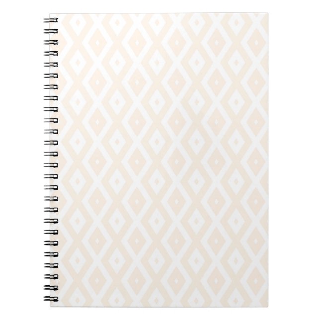 Caderno Espiral Padrão de bege e de diamante branco (Frente)