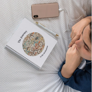 Caderno Espiral Padrão de Bicicleta Colorida personalizável