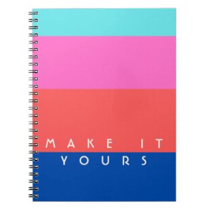 Caderno Espiral Padrão de Bloco de Cor Moderno Personalizado