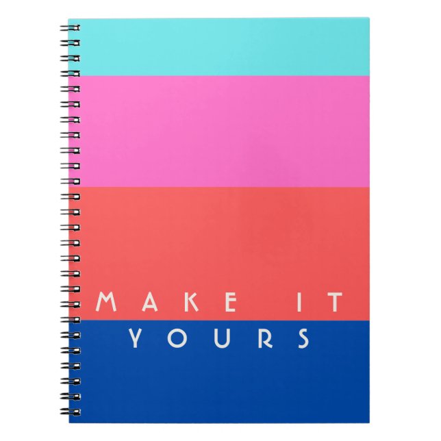 Caderno Espiral Padrão de Bloco de Cor Moderno Personalizado (Frente)