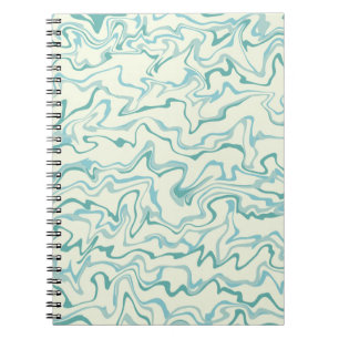 Caderno Espiral Padrão de Boho Líquido do Hippie 70s Blue Marble