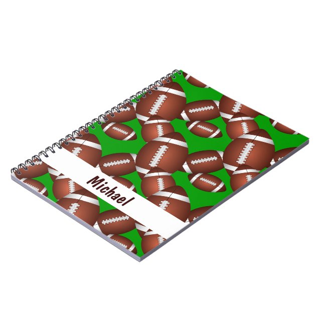 Caderno Espiral Padrão de bolas de futebol (Left Side)