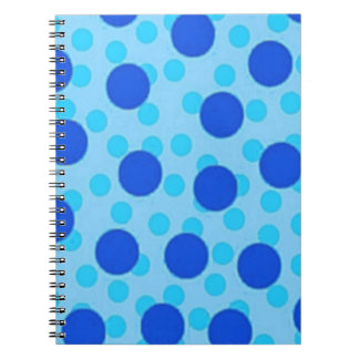 Caderno Espiral Padrão de Bolinhas Azuis
