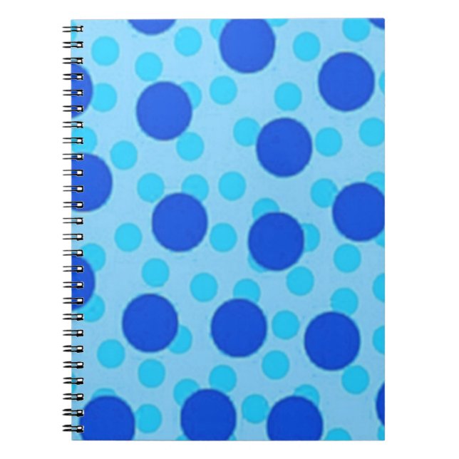 Caderno Espiral Padrão de Bolinhas Azuis (Frente)