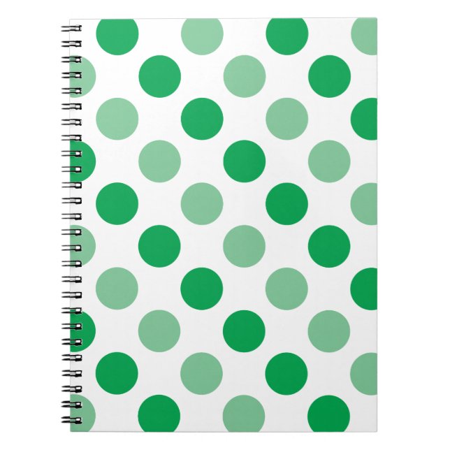 Caderno Espiral Padrão de bolinhas verdes (Frente)