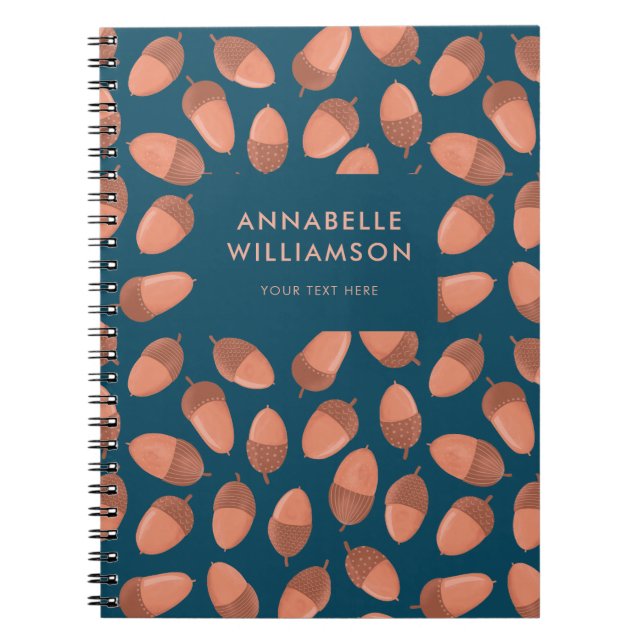Caderno Espiral Padrão de bolota (Frente)