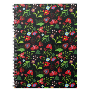 Caderno Espiral Padrão de Bordado Húngaro Matyo
