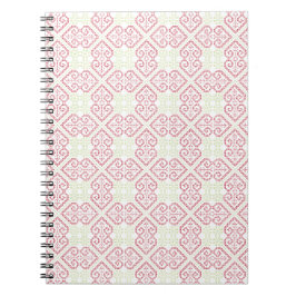 Caderno Espiral Padrão de bordados cruzados
