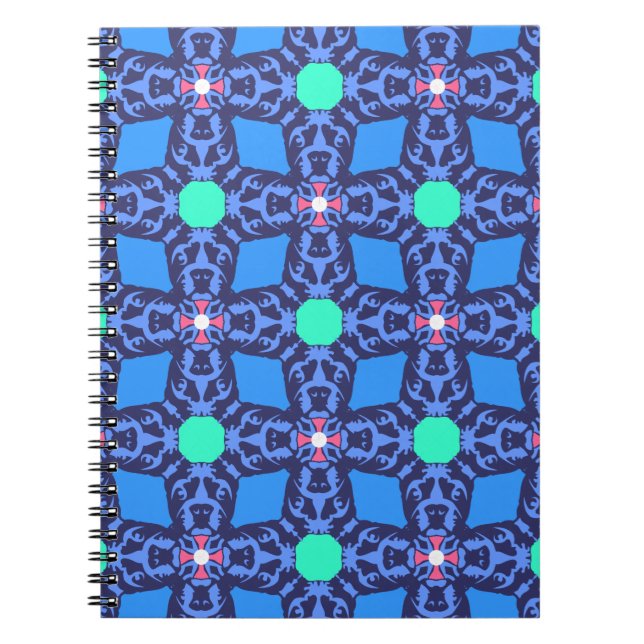 Caderno Espiral Padrão de Bulldog Francês (Frente)