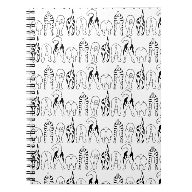 Caderno Espiral Padrão de Bumbuns de cães (Frente)