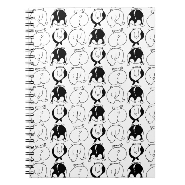 Caderno Espiral Padrão de Bumbuns de Hamster (Frente)