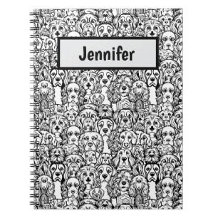 Caderno Espiral Padrão de Cabeça de Cachorro Personalizado