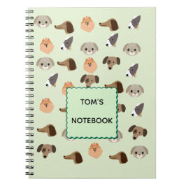 Caderno Espiral Padrão de Cachorro Fofo Personalizado Espiral Cabe