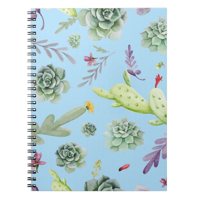 Caderno Espiral Padrão de Cacto 10 (Frente)