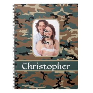 Caderno Espiral Padrão de camo da floresta