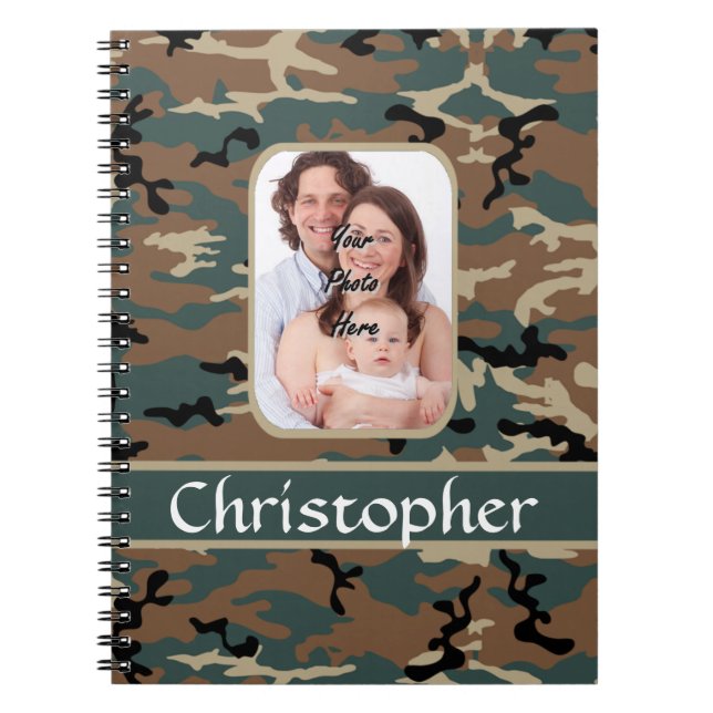 Caderno Espiral Padrão de camo da floresta (Frente)