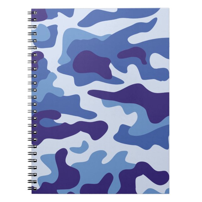 Caderno Espiral Padrão de camuflagem azul (Frente)