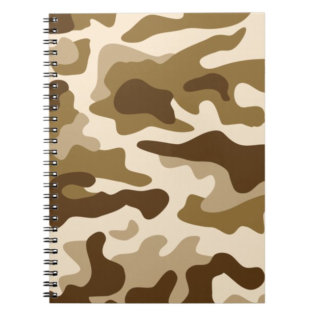 Caderno Espiral Padrão de camuflagem bege (Frente)