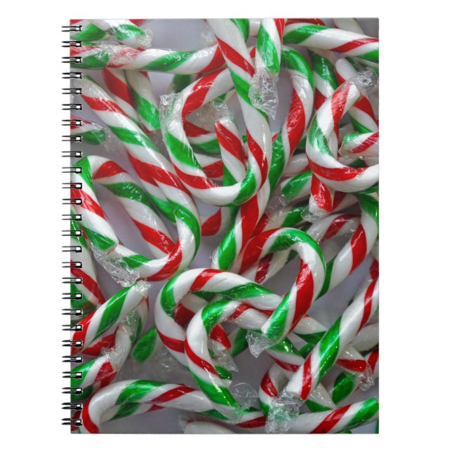 Caderno Espiral Padrão de cana doce de Natal (Frente)