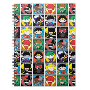 Caderno Espiral Padrão de Caractere da Liga da Justiça de Chibi