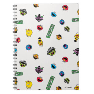 Caderno Espiral Padrão de Caractere da Rua Sésamo