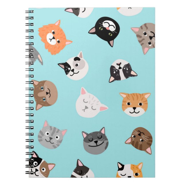 Caderno Espiral Padrão de Cat (Frente)