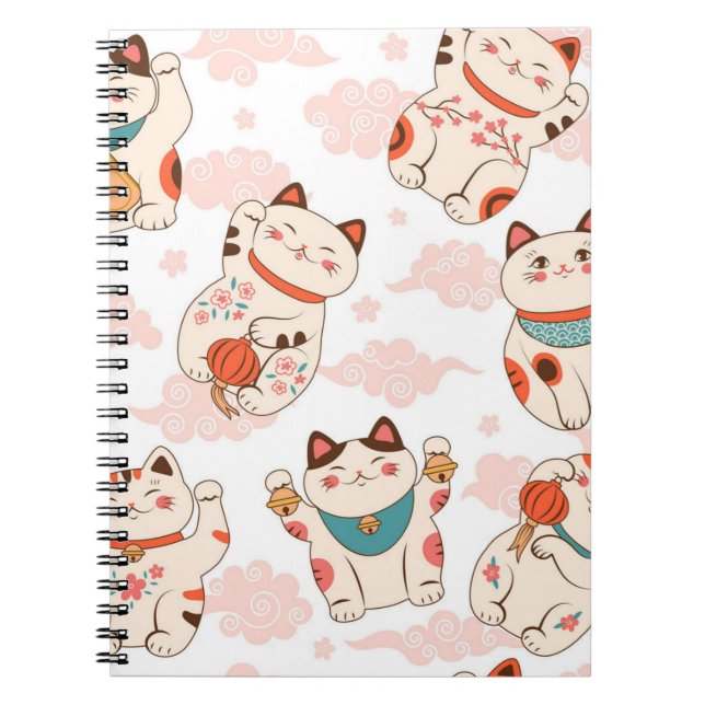 Caderno Espiral Padrão de Cat (Frente)