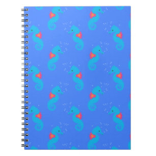Caderno Espiral Padrão de Cavalo Azul