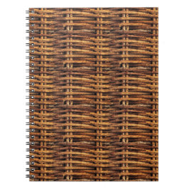 Caderno Espiral Padrão de cesta do Wicker