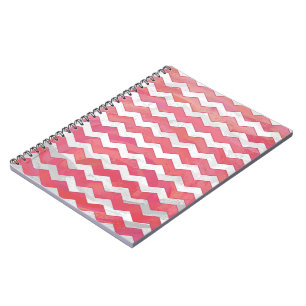 Caderno Espiral Padrão de Chevron com Redemoinho de Salmão