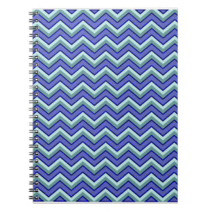 Caderno Espiral Padrão de Chevron do Sapphire Azul